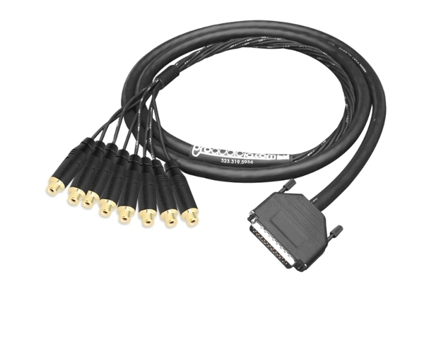Analog DB25 to RCA-Female Snake Cable | Made from Mogami 2932 & Amphenol Gold Connectors | Standard Finish