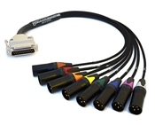 Analog DB25 to XLR-Male Snake Cable | Made from Mogami 2932 & Neutrik Gold Connectors | Premium Finish (Multicolored Boots)