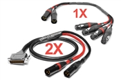 16-Channel SUM Cable Bundle | (2) 8-Channel Analog Summing DB25 Cables w/ (1) 16-Channel Adapter