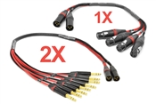 16-Channel SUM Cable Bundle | (2) 8-Channel Analog Summing TRS Cables w/ (1) 16-Channel Adapter