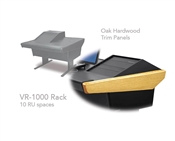 Argosy Universal 50V Series w/25" Flat Desk Insert & VR1000 Rack Unit | Oak End Panels