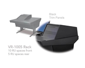 Argosy Universal 50V Series w/25" Flat Desk Insert & VR1005 Rack Unit | Black End Panels