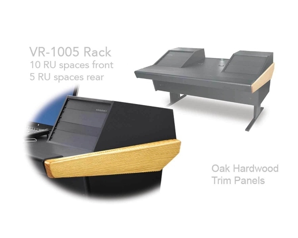 Argosy Universal 70V Series w/25" Flat Desk Insert & 2 VR1005 Rack Units | Oak End Panels