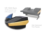 Argosy Universal 70V Series w/25" Flat Desk Insert & 2 VR1503 Rack Units | Oak End Panels