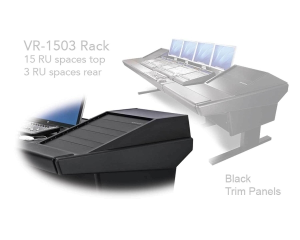 Argosy Universal 90V Series w/ 75" Desk Inserts & 2 VR1503 Racks | Black End Panels