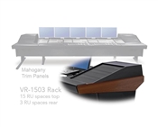 Argosy Universal 90V Series w/ 104" Desk Inserts & 2 VR1503 Racks | Mahogany End Panels