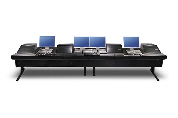 Argosy 90-V4RGE | 91" Desk Inserts w/ 4 VR1003 Racks & Black End Panels