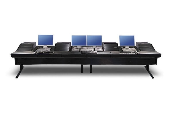Argosy 90-V4RGE | 91" Desk Inserts w/ 4 VR1003 Racks & Mahogany End Panels