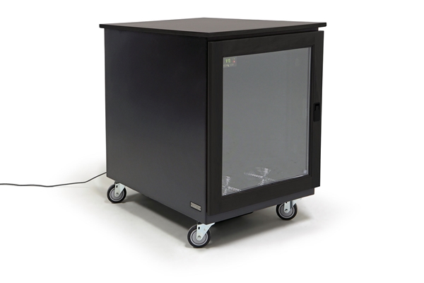 Argosy IsoBox PRO12 | 12RU Sound Isolation Cabinet (Black Satin on Oak Trim - Left Hand Door Swing)