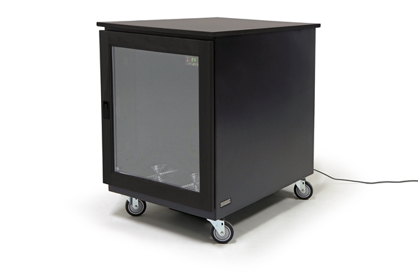 Argosy IsoBox PRO12 | 12RU Sound Isolation Cabinet (Black Satin on Oak Trim - Right Hand Door Swing)