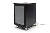Argosy IsoBox PRO18 | 18RU Sound Isolation Cabinet (Black Satin on Oak Trim - Right Hand Door Swing)