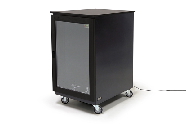 Argosy IsoBox PRO18 | 18RU Sound Isolation Cabinet (Black Satin on Oak Trim - Right Hand Door Swing)