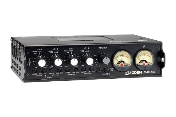 Azden FMX-42A 4-Channel Microphone Field Mixer with 10-Pin Camera Return