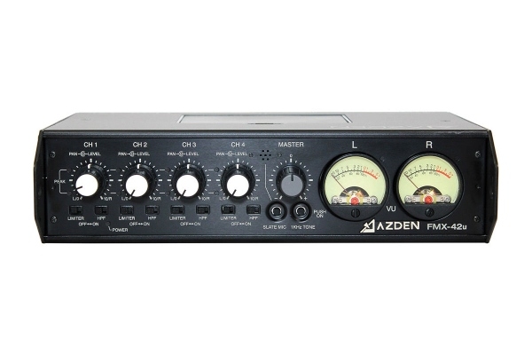 Azden FMX-42U 4-Channel Microphone Field Mixer with USB Digital Audio Output