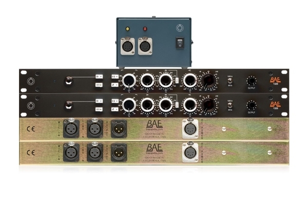 BAE 1028 | 2 Single Channel Microphone Preamps + EQ with PSU | Stereo Pair (Black)