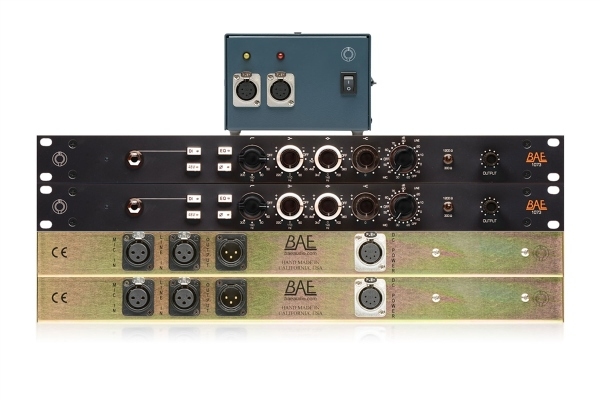 BAE 1073 | 2 Single Channel Microphone Preamps + Equalizer with PSU | Stereo Pair (Black)