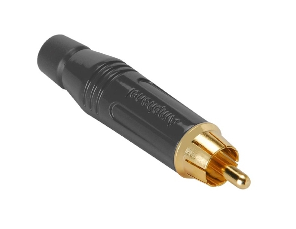 Amphenol ACJR-BLK RCA Male Gold Connector