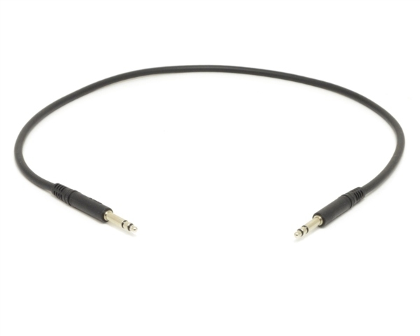 Molded Nickel TT Cable | Made from Mogami 2893 Mini-Quad Cable | 1 Foot | Black