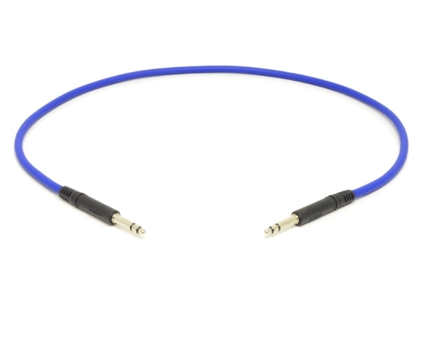 Molded Nickel TT Cable | Made from Mogami 2893 Mini-Quad Cable | 2 Feet | Blue
