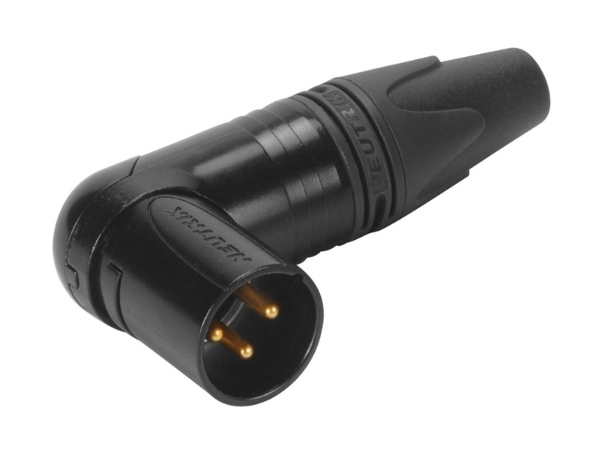 Neutrik NC3MRX-B Gold 90&deg; Right-Angle XLR-Male Connector