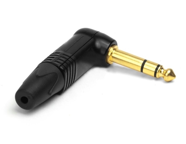 Neutrik NP3RX-B Gold 90&deg; Right-Angle 1/4" TRS Connector