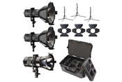 Hive Lighting 2-Hornet 200-C PAR Spot LED w/ 1-Wasp 100-C 3-Light Kit & Hard Rolling Case