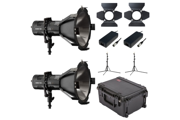 Hive Lighting Hornet 200-C PAR Spot LED 2-Light Kit w/ Hard Rolling Case & Custom Foam