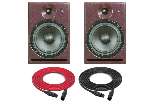 PSI Audio A14-M | Studio Compact Nearfield Powered Monitor | Pair (Red)
