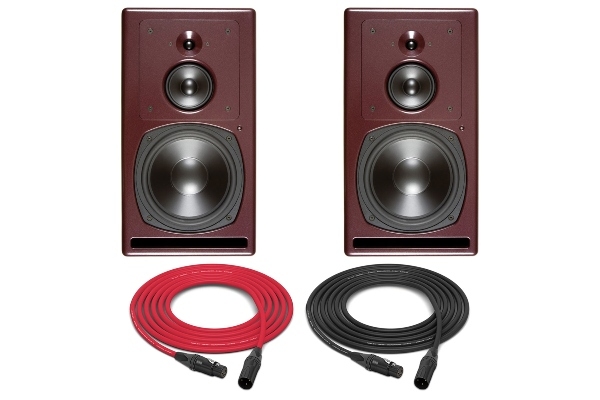 PSI Audio A25-M | High-Powered 3-Way Studio Monitor | Pair (Red)