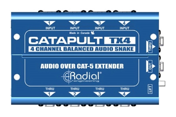 Radial Engineering Catapult TX4 | 4-Channel Cat 5 Snake for Audio/AES Routing (Transmitter)