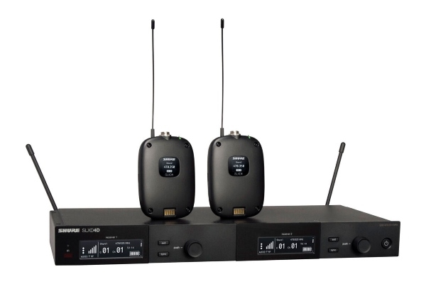 Shure SLXD14D | Dual-Channel Digital Wireless Bodypack System with No Mics (H55: 514 to 558 MHz)