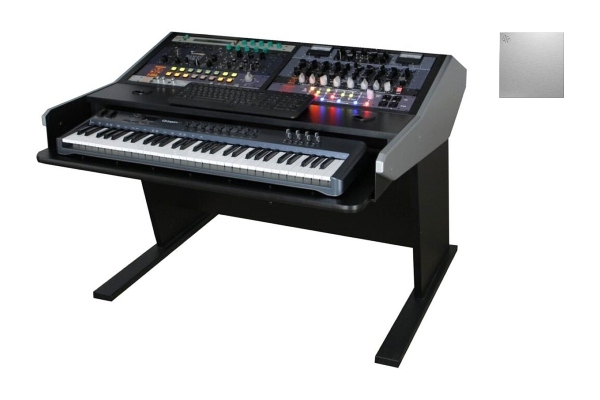 Sterling Modular Multi-Station Composer Controller | 2 Bay Studio Desk | Brushed Aluminum