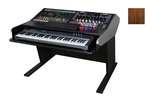 Sterling Modular Multi-Station Composer Controller | 2 Bay Studio Desk | Sapele Hardwood | Dark (Walnut) Stain