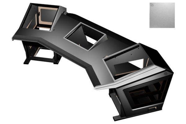 Sterling Modular Plan F Console w/ Center Rack | Brushed Aluminum Thermofoil