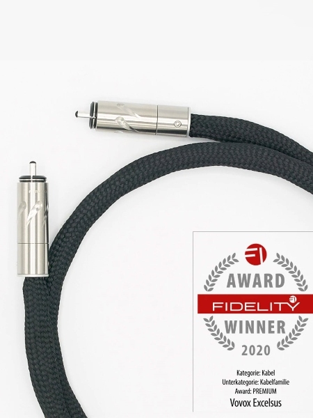 Vovox Excelsus Direct A | Digital 75 Ohm S/PDIF Cable w/ Furutech Rhodium Plated RCA Connectors (3.3 Feet)