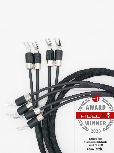 Vovox Excelsus Drive Speaker Cables w/ High-Grade Rhodium-Coated Spades | Pair (4.9 feet)