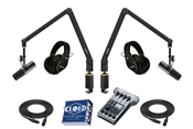 Yellowtec 2-Person Complete Mobile Podcasting Bundle with Shure SM7B Microphones | Medium (Black)