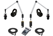 Yellowtec 2-Person Complete Mobile Podcasting Bundle with Shure MV7-K Microphones | Medium (Silver)