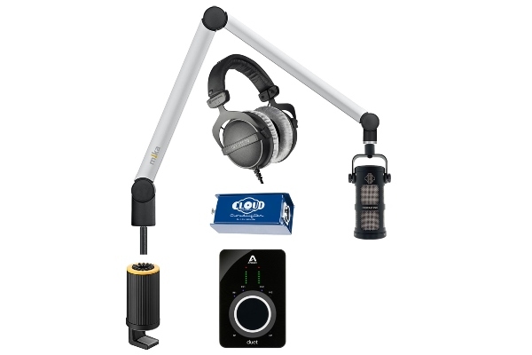 Yellowtec 1-Person Complete Podcasting Bundle with Sontronics Podcast Pro Microphone (Black) & Apogee Duet 3 Audio Interface | Medium (Silver)