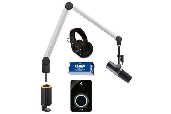 Yellowtec 1-Person Complete Podcasting Bundle with Shure SM7B Dynamic Microphone & Apogee Duet 3 Audio Interface | Medium (Silver)
