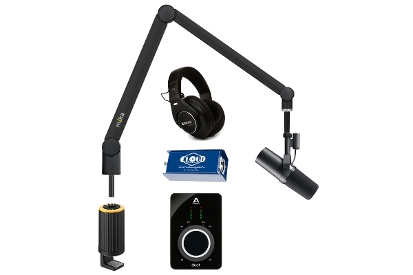 Yellowtec 1-Person Complete Podcasting Bundle with Shure SM7B Dynamic Microphone & Apogee Duet 3 Audio Interface | Medium (Black)