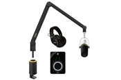Yellowtec 1-Person Complete Podcasting Bundle with Shure MV7-S Podcast Microphone (Silver) & Apogee Duet 3 Audio Interface | Medium (Black)
