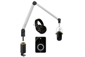 Yellowtec 1-Person Complete Podcasting Bundle with Shure MV7-S Podcast Microphone (Silver) & Apogee Duet 3 Audio Interface | Medium (Silver)