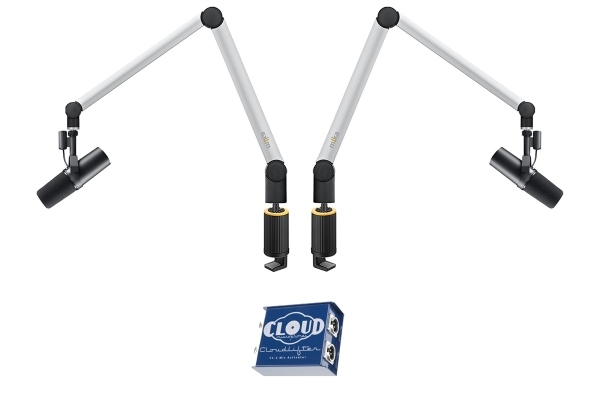 Yellowtec Bundle | (2) Aluminum Microphone Arms M w/ (2) Table Clamps and (2) SM7B Dynamic Microphones