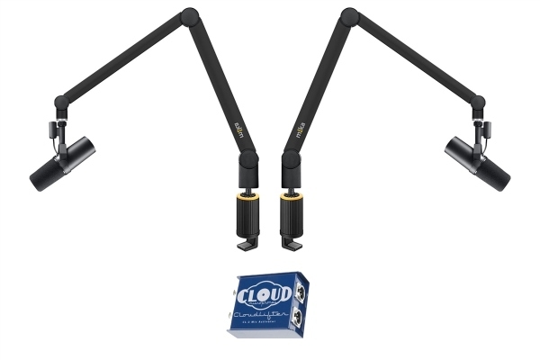 Yellowtec Bundle | (2) Black Microphone Arms M w/ (2) Table Clamps and (2) SM7B Dynamic Microphones
