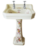 TRTC Multicoloured Floral Basin with Pedestal