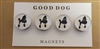 Domed Glass Poodle Magnet Set