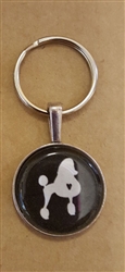 Domed Glass Poodle Keychain