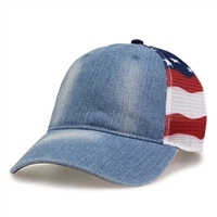 GB489 - Denim Flag Trucker