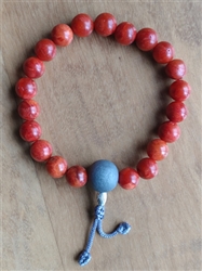 Mala, Wrist, Red Sponge Coral